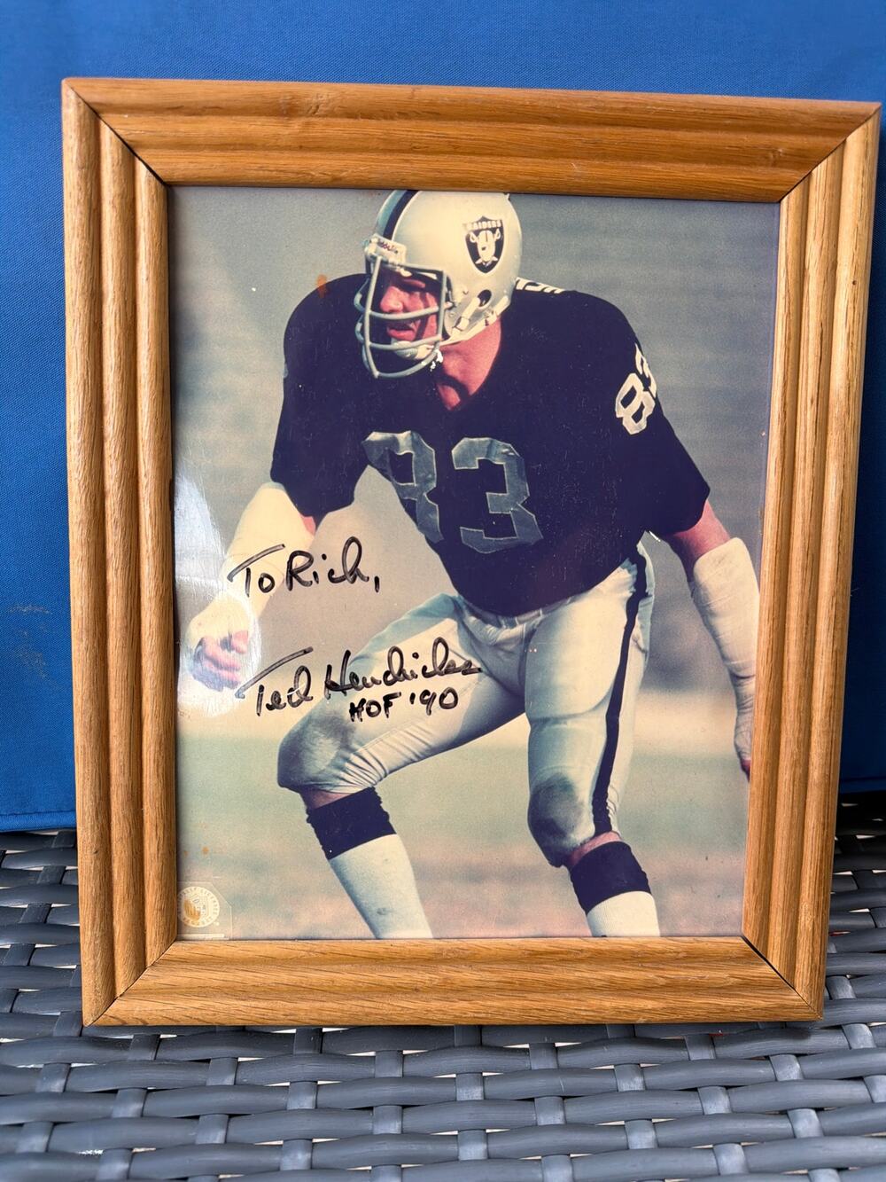 Ted Hendricks Signed Authographed Framed Photo + HOF 90 Oakland Raiders Football